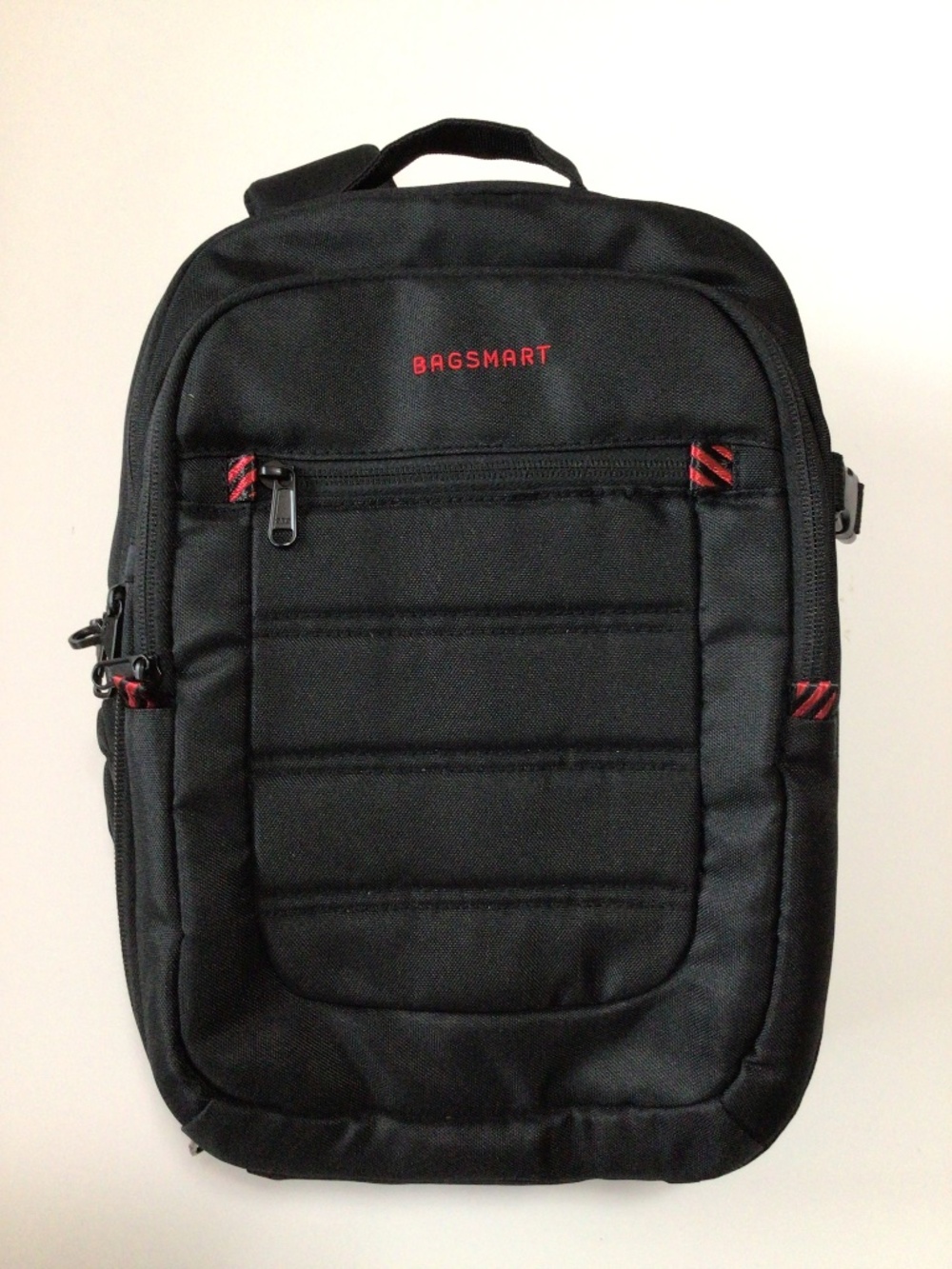 BagSmart Black Camera Backpack with Red Accents